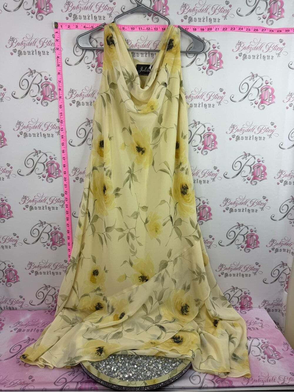 JOLIBEL dress long flowy Y2k flowers Yellow Floral Maxi Dress